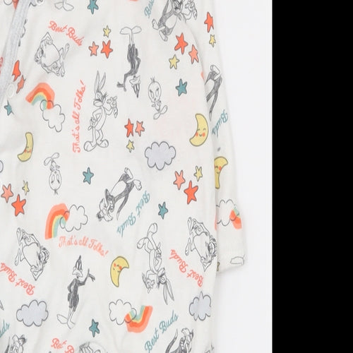 Primark Boys White  100% Cotton Babygrow One-Piece Size 3-6 Months  Snap