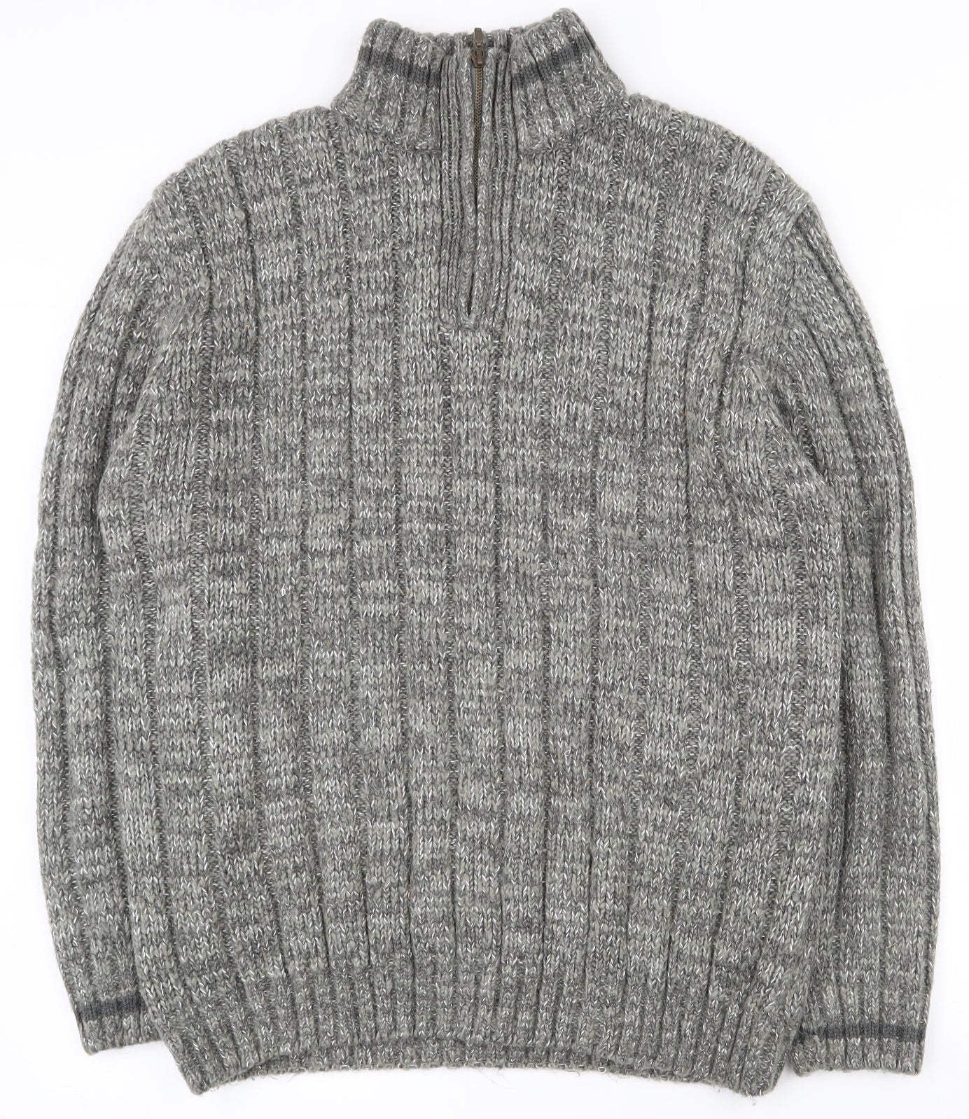 Matalan Mens Grey Collared  Acrylic Pullover Jumper Size XL