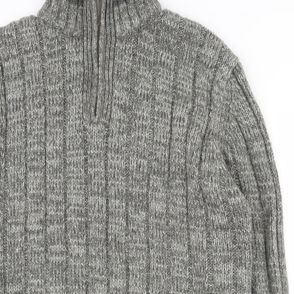 Matalan Mens Grey Collared  Acrylic Pullover Jumper Size XL
