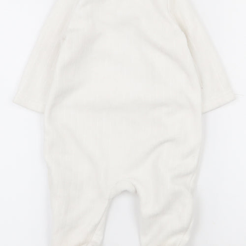 TU Baby White  Polyester Babygrow One-Piece Size 3-6 Months  Snap