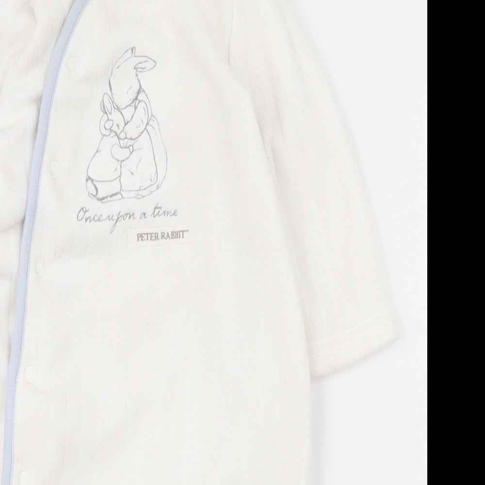 TU Baby White  Polyester Babygrow One-Piece Size 3-6 Months  Snap
