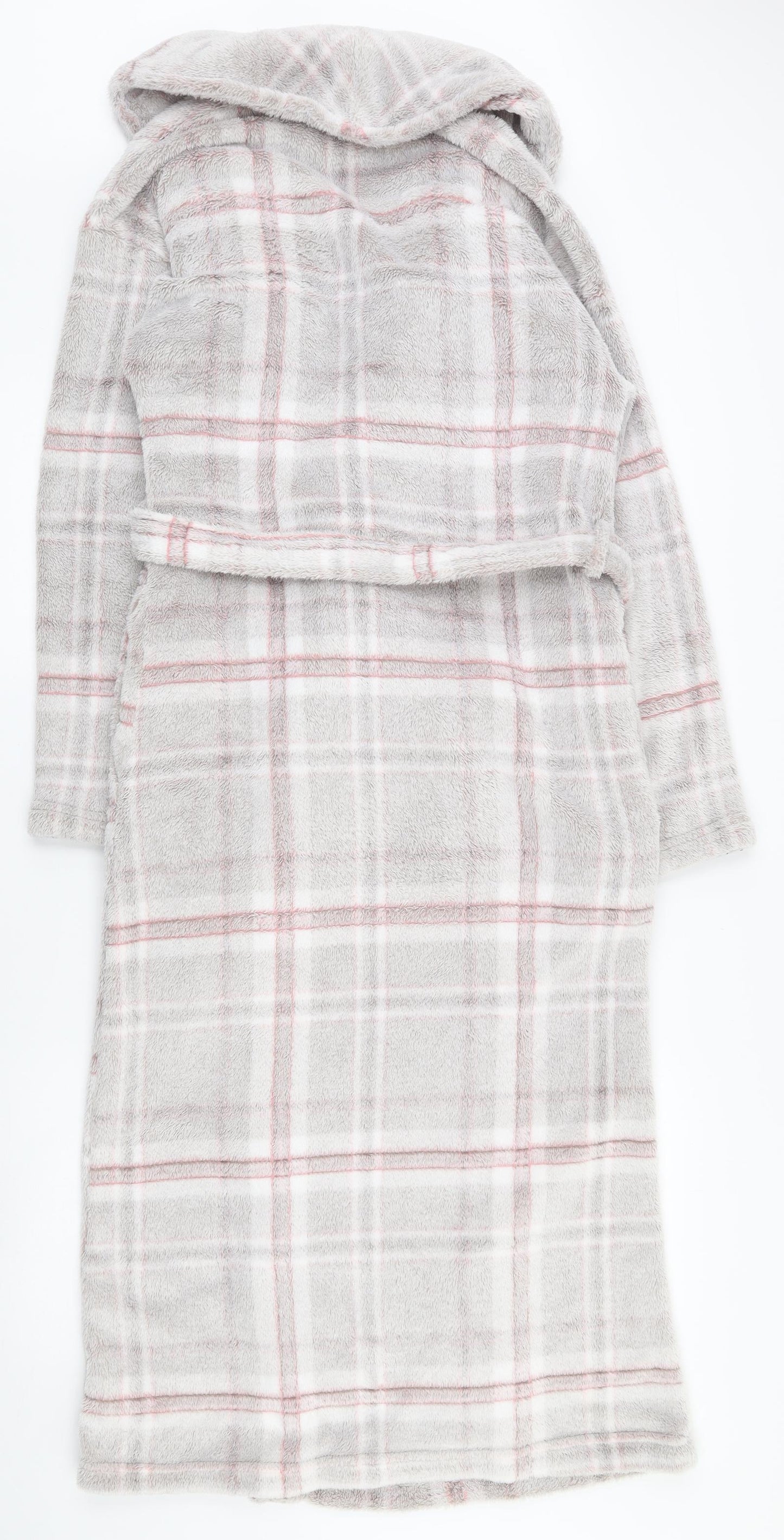 Marks and Spencer Womens Multicoloured Plaid Polyester Top Robe Size 8  Tie - 8-10, pockets