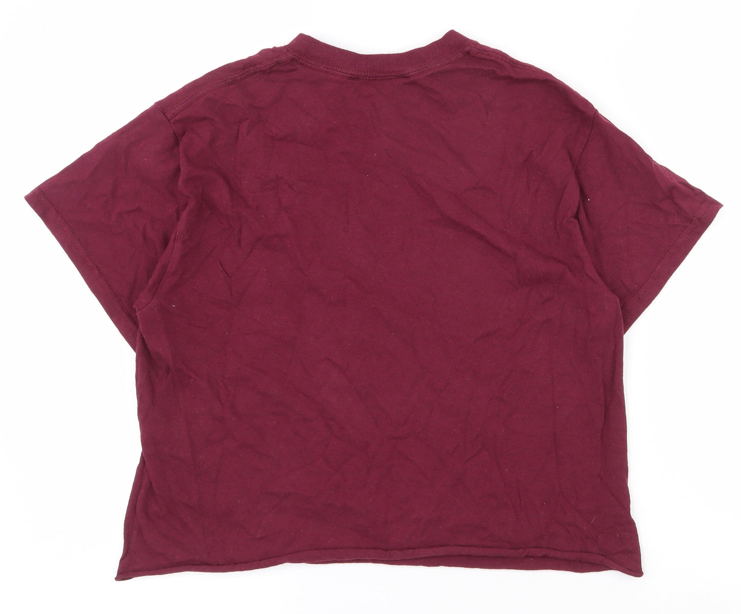 Miss Selfridge Womens Red  Polyester Basic T-Shirt Size S Crew Neck