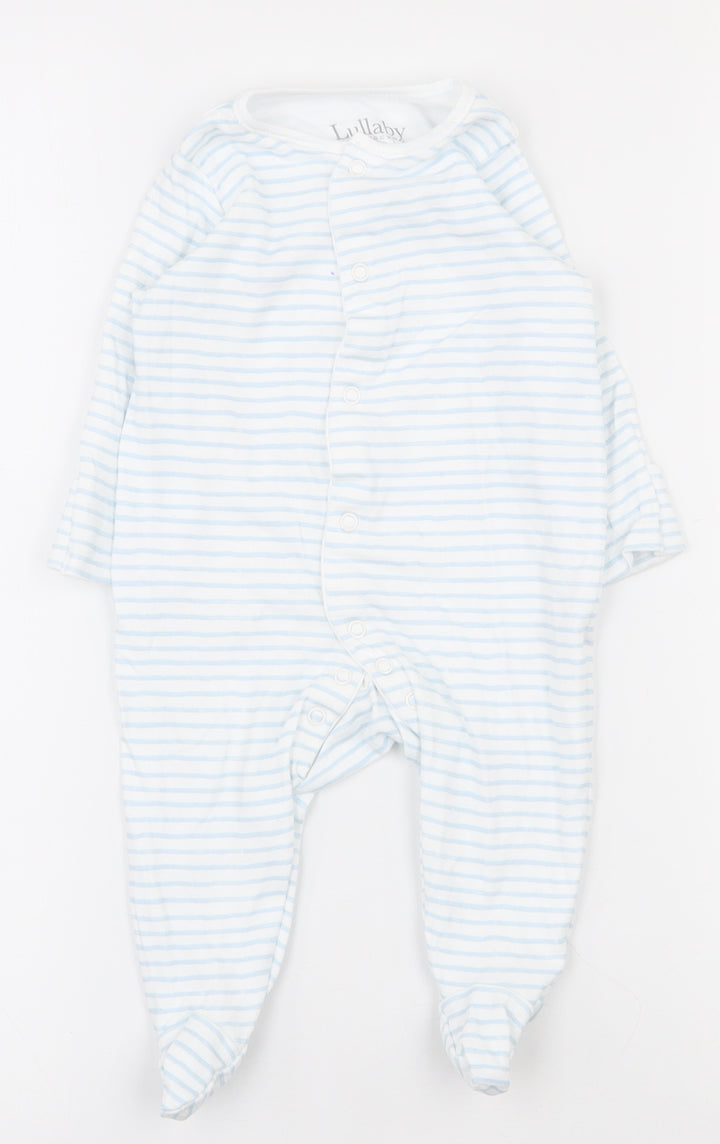 Lullaby Baby White Striped 100% Cotton Babygrow One-Piece Size 24 Months Snap