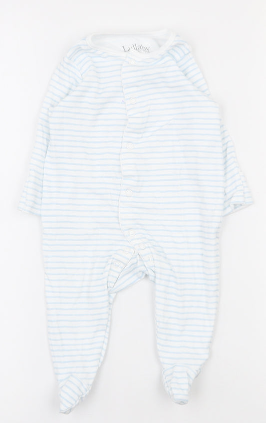 Lullaby Baby White Striped 100% Cotton Babygrow One-Piece Size 24 Months  Snap