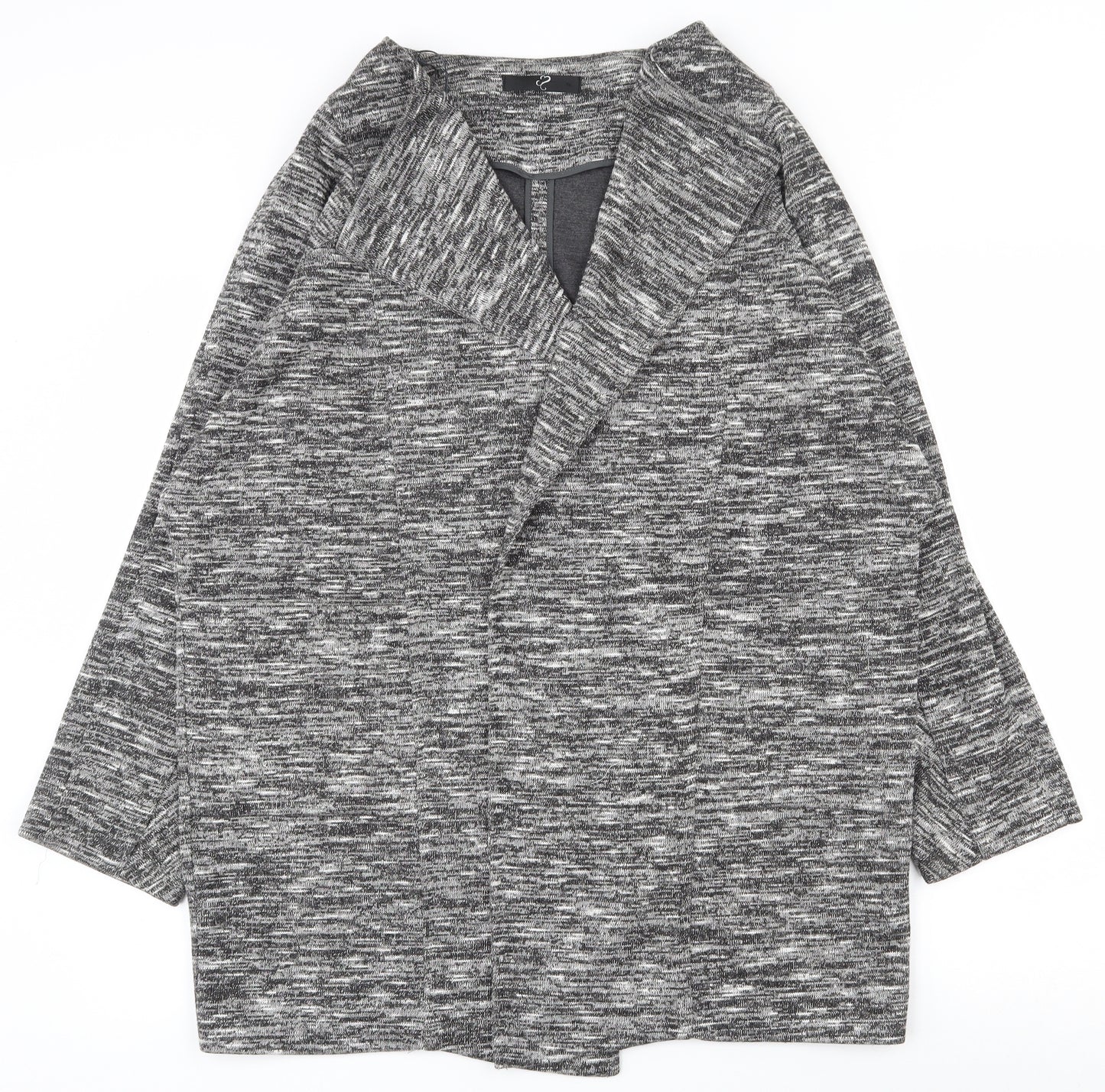 Preworn Womens Grey Collared  Polyester Cardigan Jumper Size 16