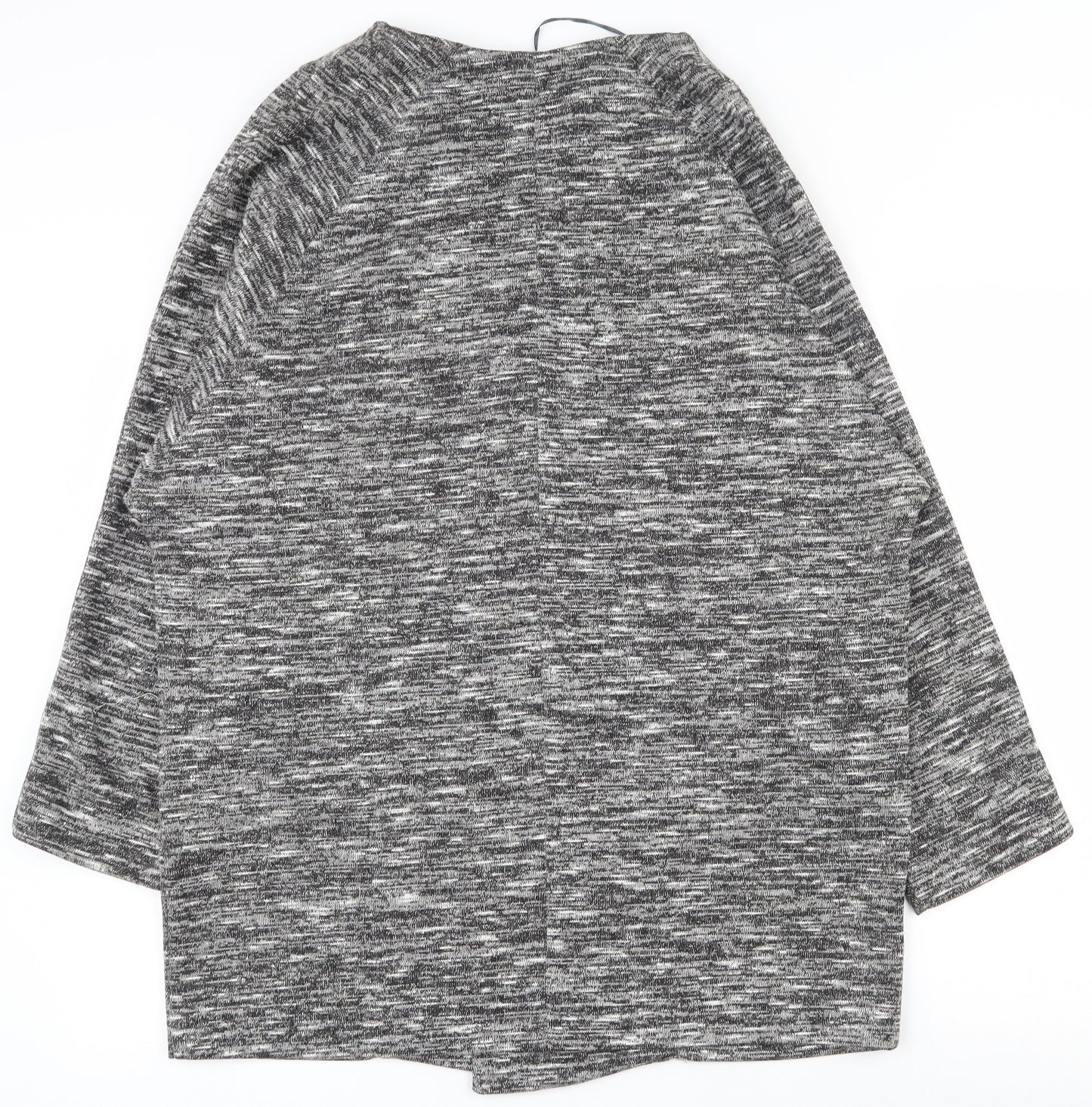 Preworn Womens Grey Collared  Polyester Cardigan Jumper Size 16