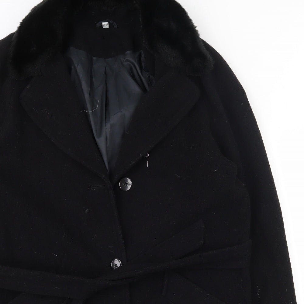 Bonmarché Womens Black   Pea Coat Coat Size 12  Button