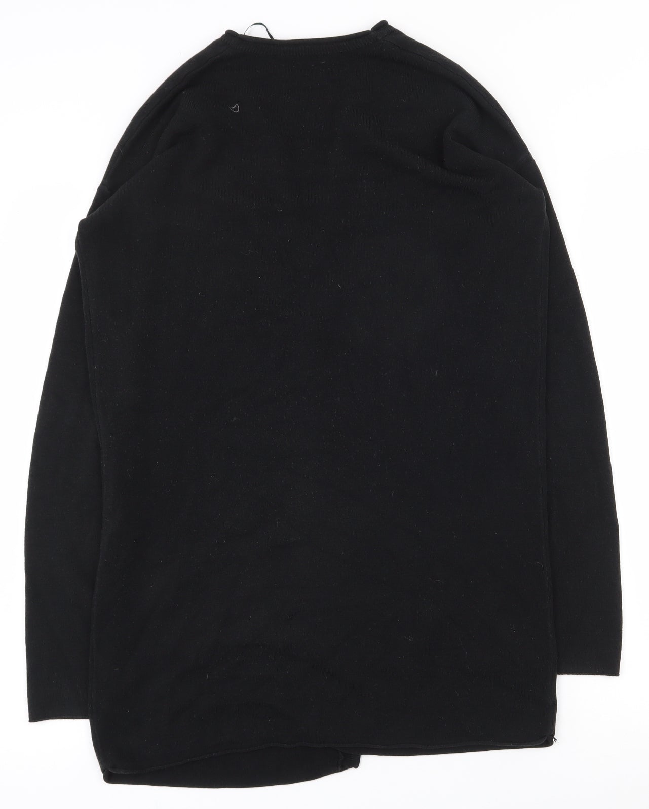 TU Womens Black V-Neck  Acrylic Cardigan Jumper Size 12