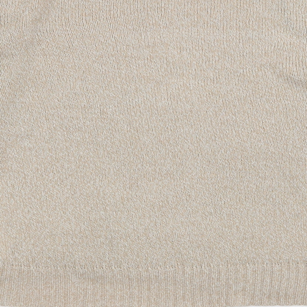 H&M Womens Beige Round Neck  Acrylic Pullover Jumper Size L