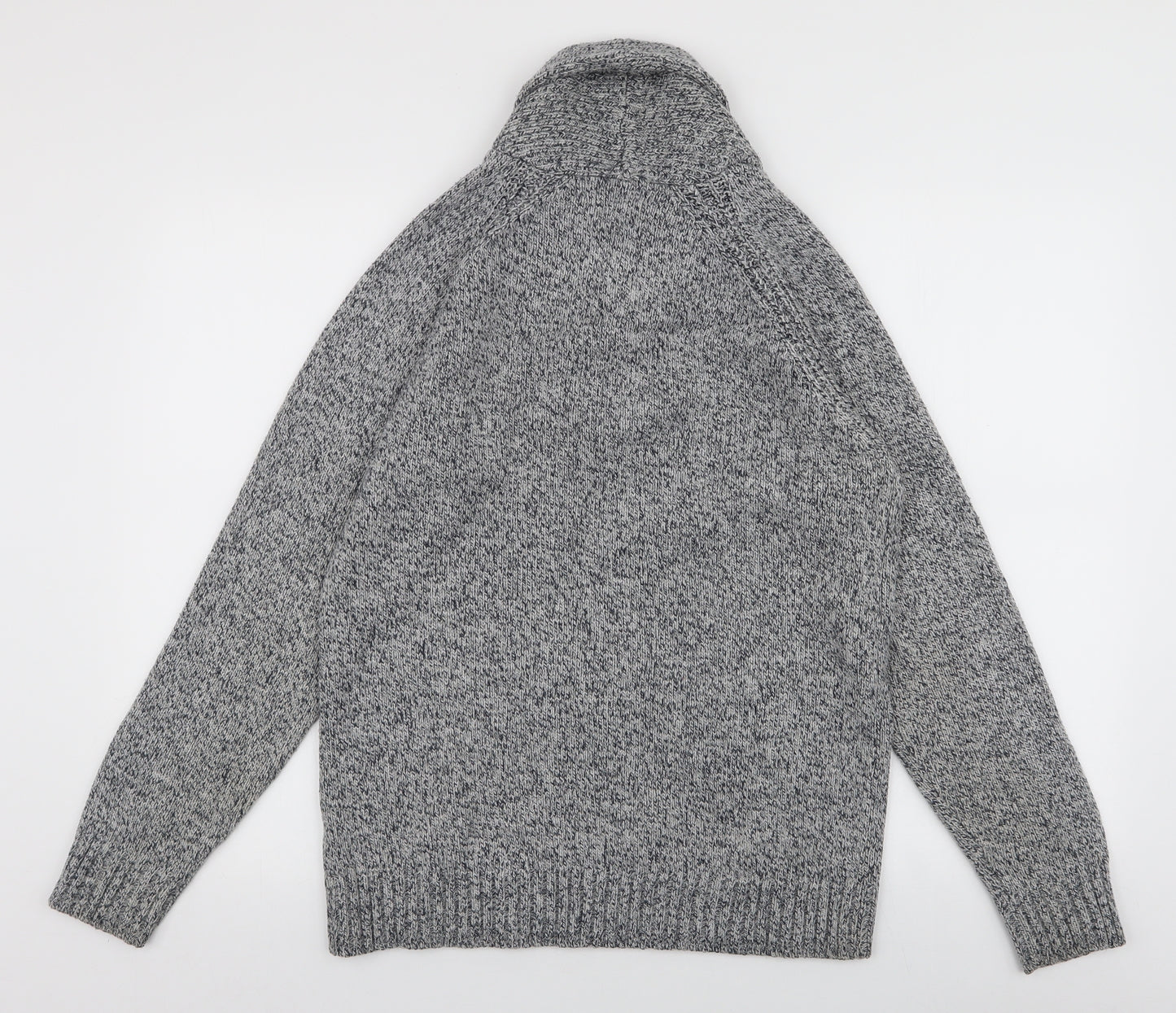 TU Mens Grey Collared  Acrylic Pullover Jumper Size S