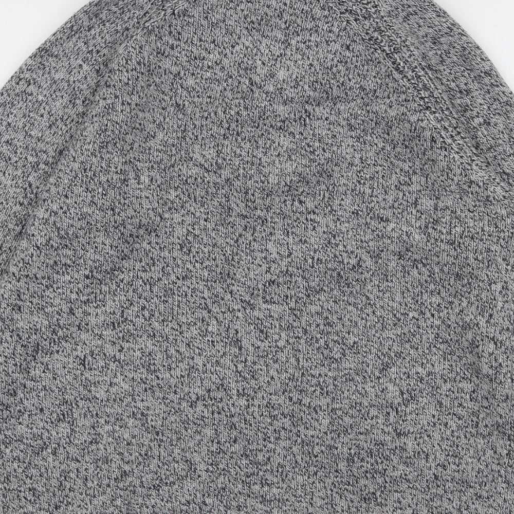 TU Mens Grey Collared  Acrylic Pullover Jumper Size S