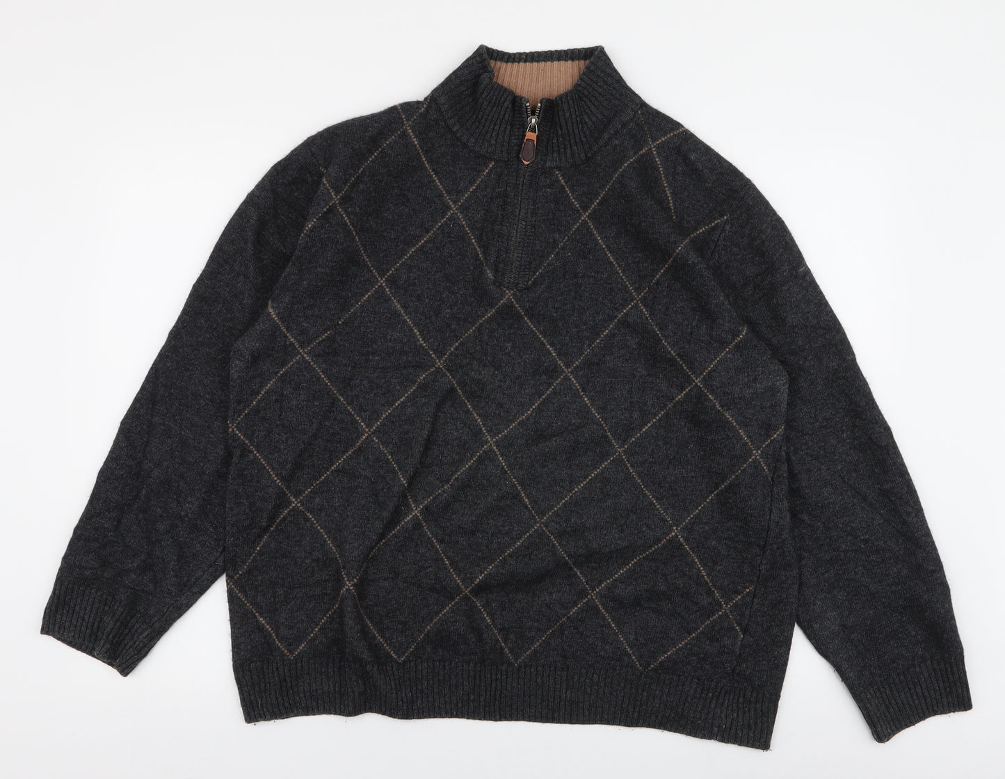 Wolsey Mens Grey High Neck  Viscose Pullover Jumper Size L