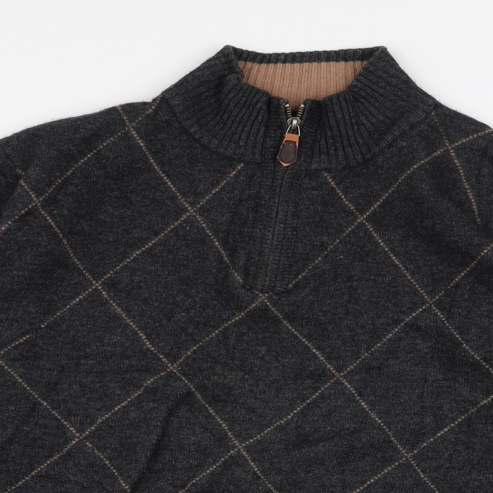 Wolsey Mens Grey High Neck  Viscose Pullover Jumper Size L