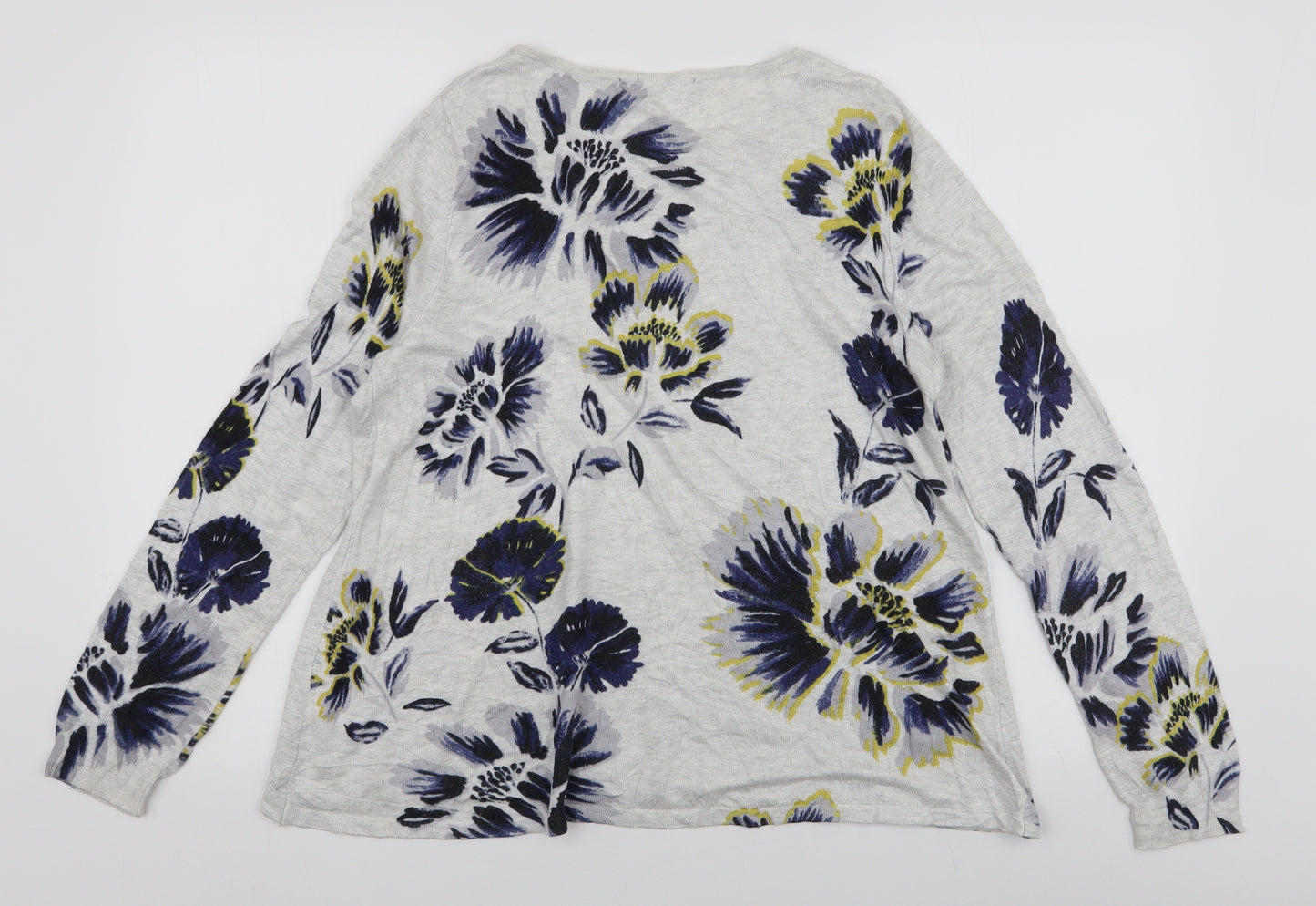 Marks and Spencer Womens Multicoloured Round Neck Floral Viscose Pullover Jumper Size 12