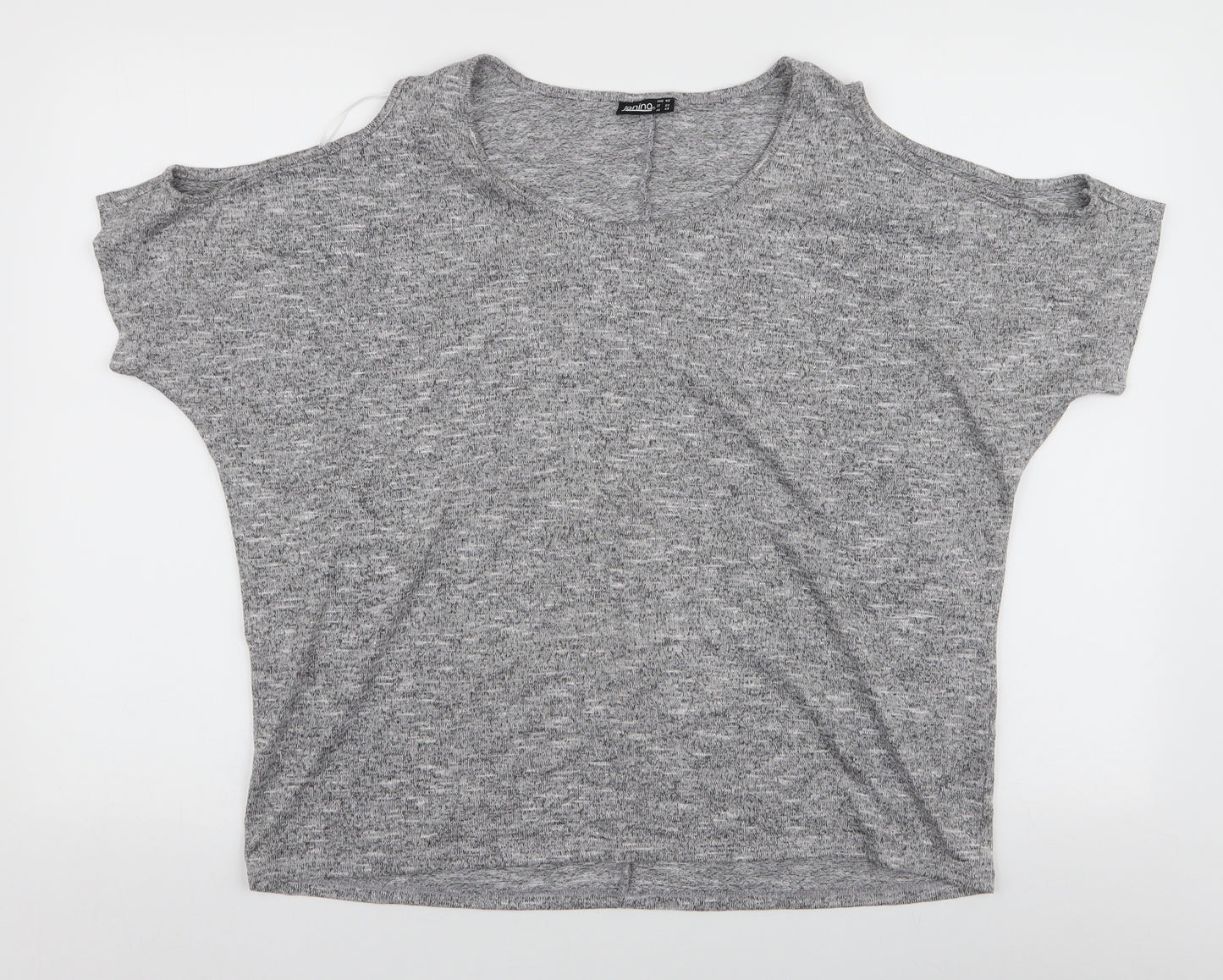 Janina Womens Grey  Viscose Jersey Blouse Size 18 Round Neck - Cold shoulder