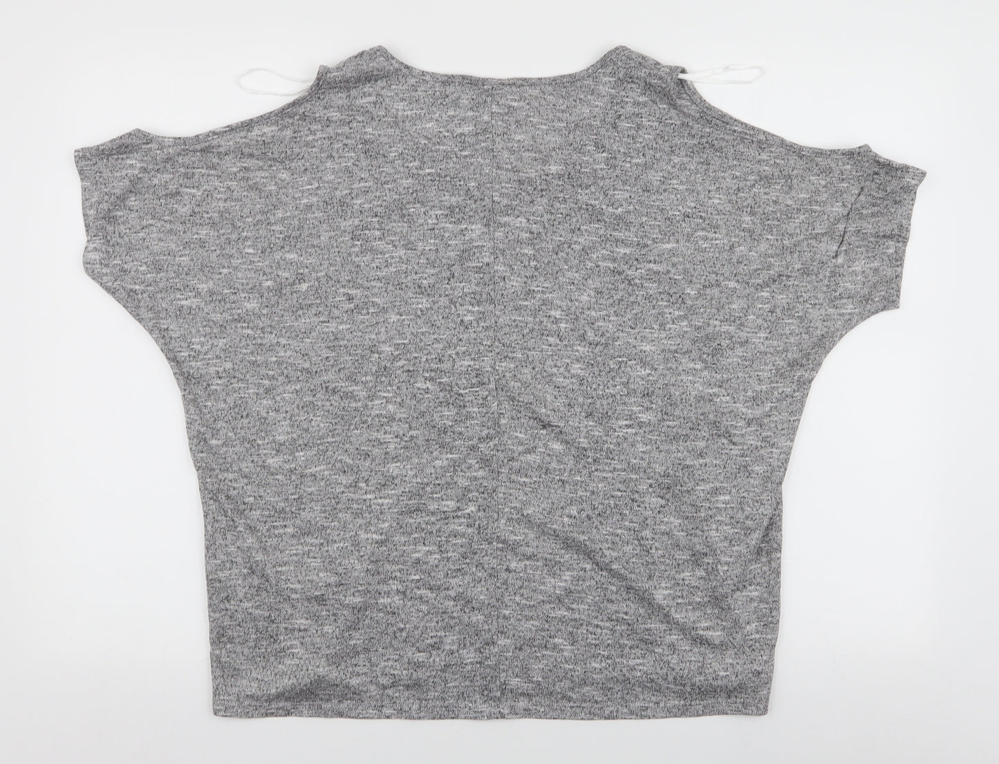 Janina Womens Grey  Viscose Jersey Blouse Size 18 Round Neck - Cold shoulder