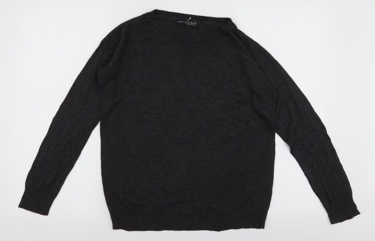 Atmosphere Womens Grey Round Neck  Viscose Pullover Jumper Size 8