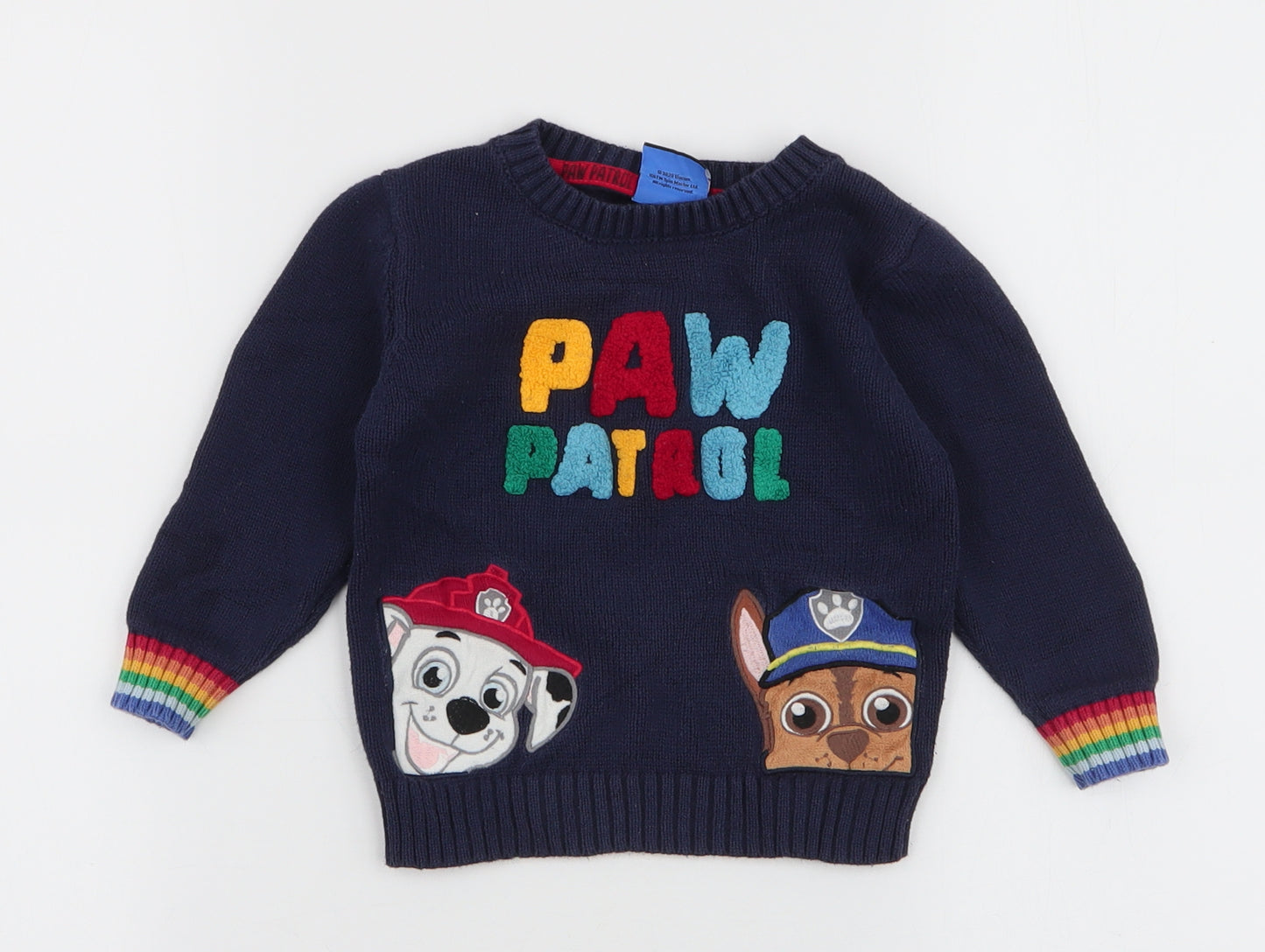 George Boys Blue  100% Cotton Pullover Jumper Size 18-24 Months  Pullover - Paw Patrol
