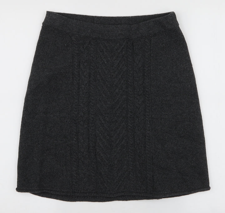 Hatley Womens Grey Acrylic A-Line Skirt Size S