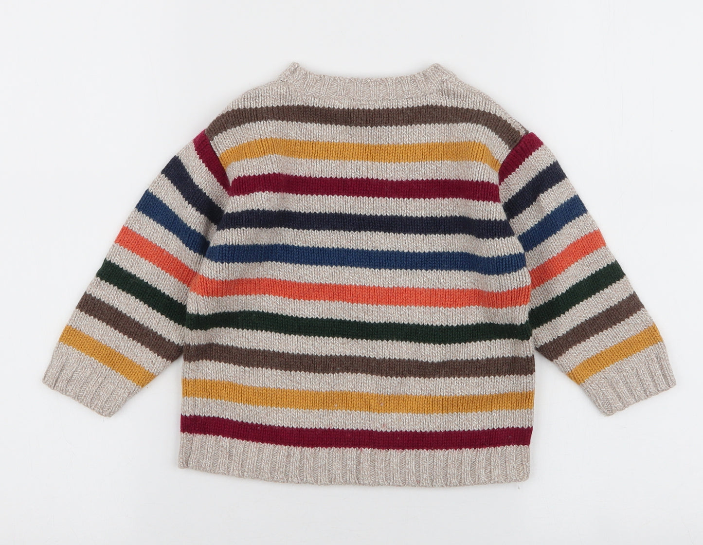 Gap Boys Multicoloured Round Neck Striped Wool Pullover Jumper Size 2 Years  Pullover