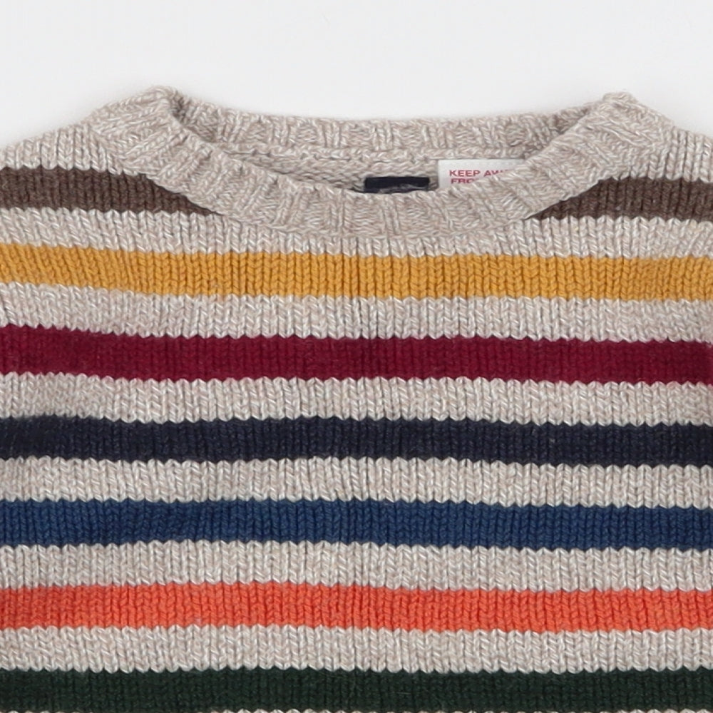 Gap Boys Multicoloured Round Neck Striped Wool Pullover Jumper Size 2 Years  Pullover