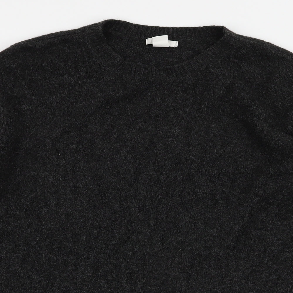 H&M Womens Grey Round Neck  Polyester Pullover Jumper Size S