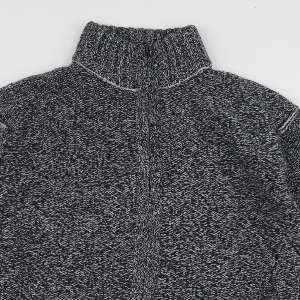Metaphor Mens Blue Roll Neck  Acrylic Cardigan Jumper Size L