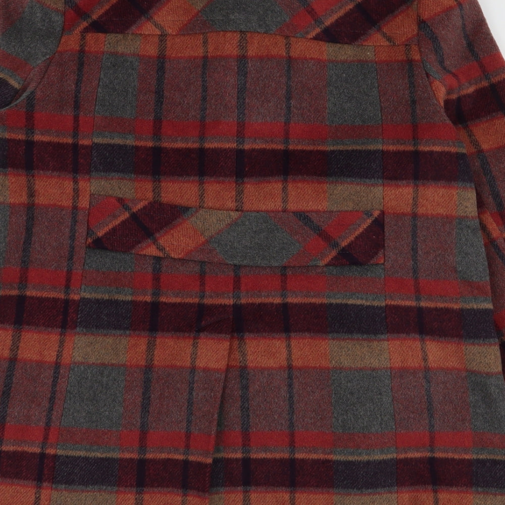 NEXT Womens Multicoloured Plaid  Overcoat Coat Size 16  Button