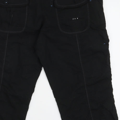 George Womens Black  100% Cotton Cargo Shorts Size 18 L20 in Regular Zip