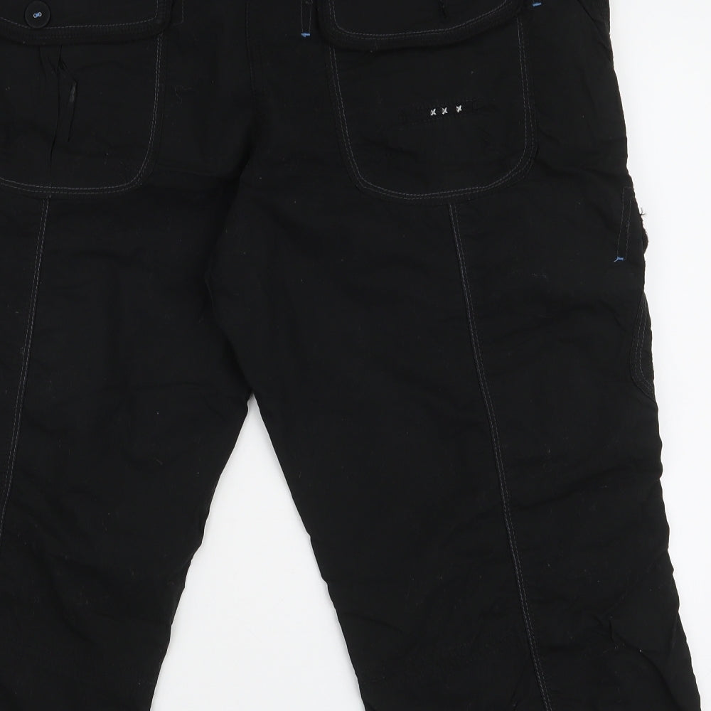 George Womens Black  100% Cotton Cargo Shorts Size 18 L20 in Regular Zip