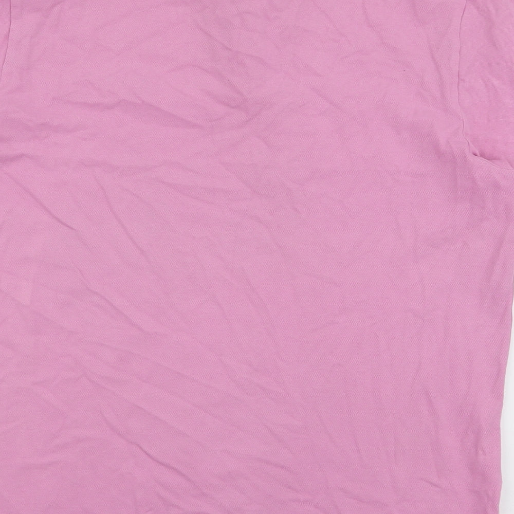 F&F Mens Pink  Cotton  Polo Size L Collared Button