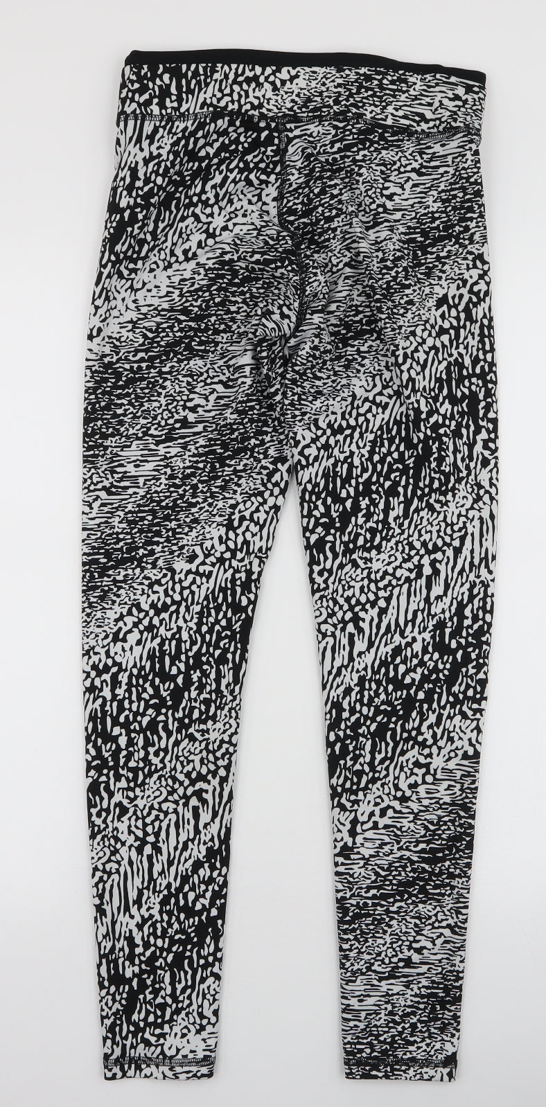 F&F Womens Black Animal Print Polyester Compression Leggings Size S L27 in Slim Pullover