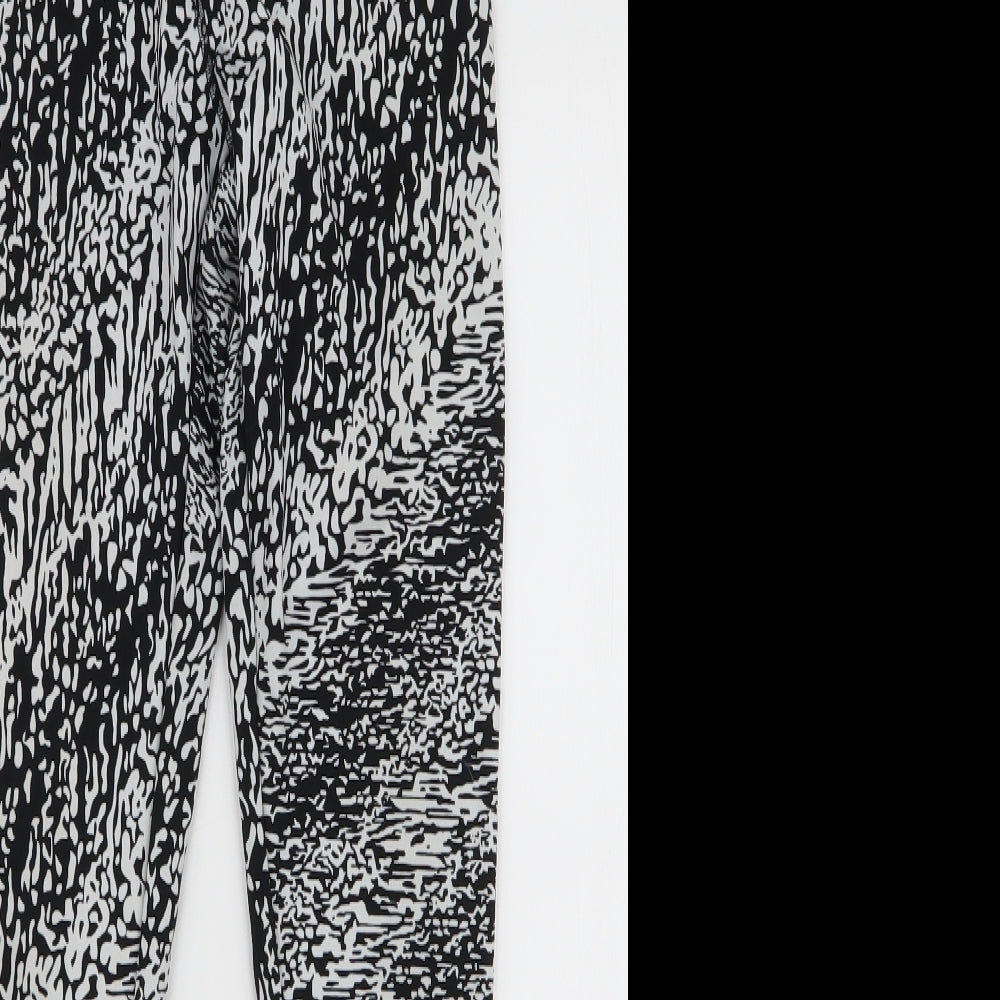 F&F Womens Black Animal Print Polyester Compression Leggings Size S L27 in Slim Pullover