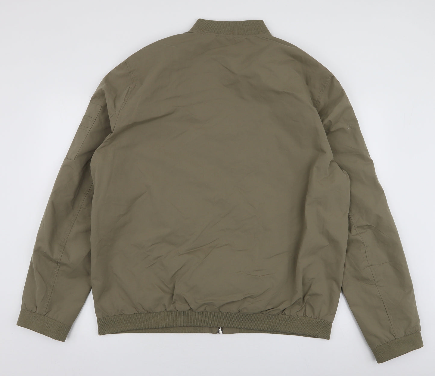 JACK & JONES Mens Green   Bomber Jacket Jacket Size 2XL  Zip