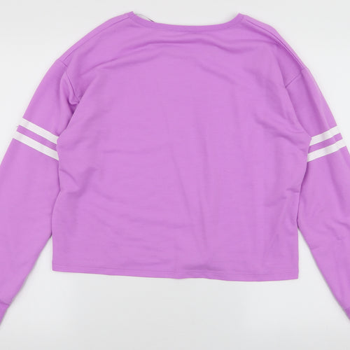 Select Womens Purple Striped Polyester Pullover Sweatshirt Size 10  Pullover - Beach