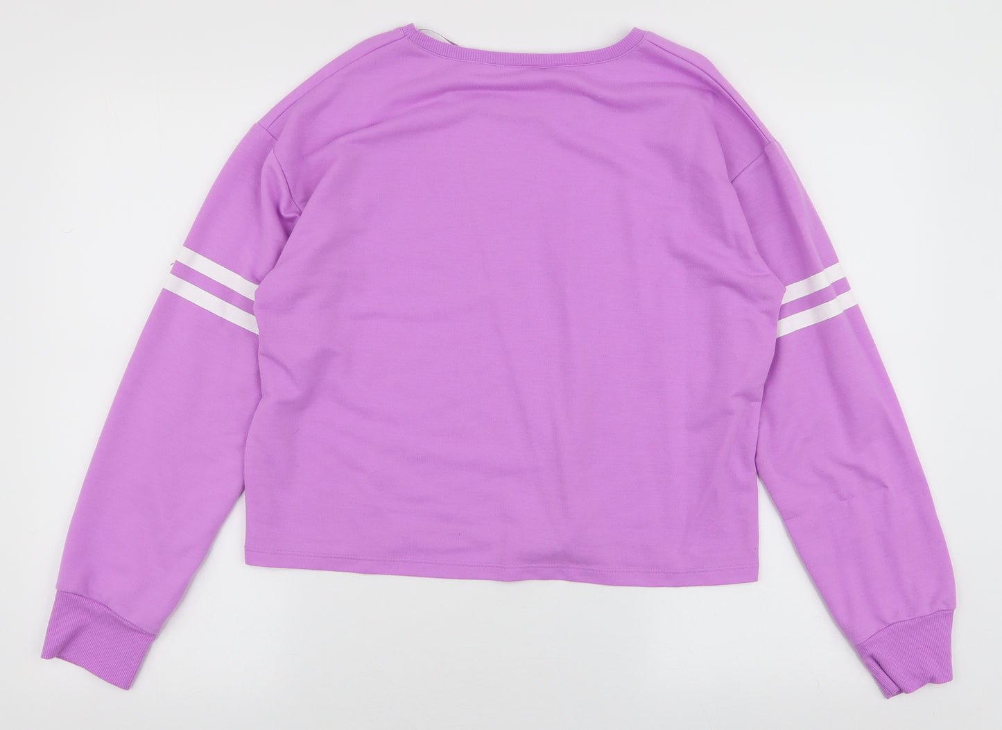 Select Womens Purple Striped Polyester Pullover Sweatshirt Size 10  Pullover - Beach