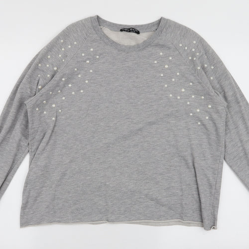 Select Womens Grey  Cotton Pullover Sweatshirt Size 12  Pullover