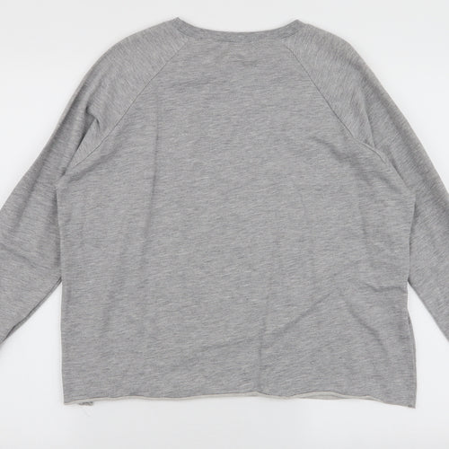 Select Womens Grey  Cotton Pullover Sweatshirt Size 12  Pullover