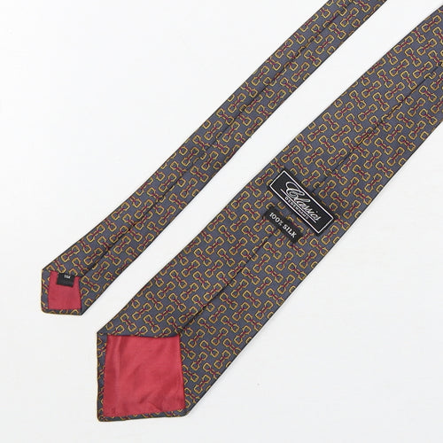 Debenhams  Mens Multicoloured Geometric Silk Pointed Tie One Size