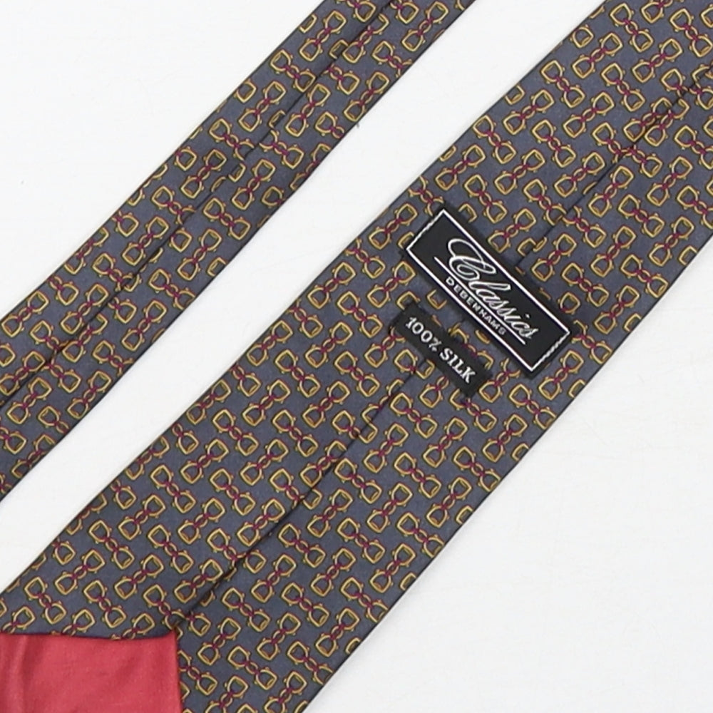 Debenhams  Mens Multicoloured Geometric Silk Pointed Tie One Size