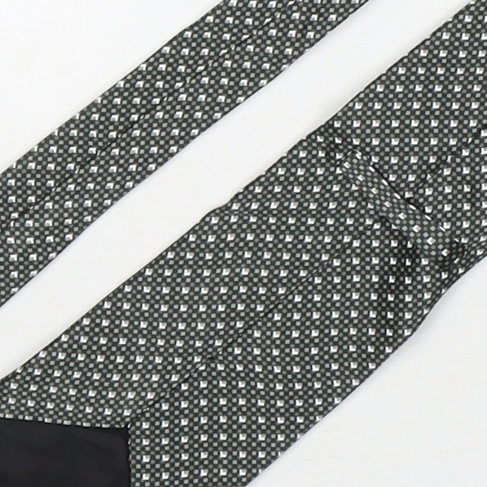 Marks and Spencer Mens Green Plaids & Checks Silk Pointed Tie One Size