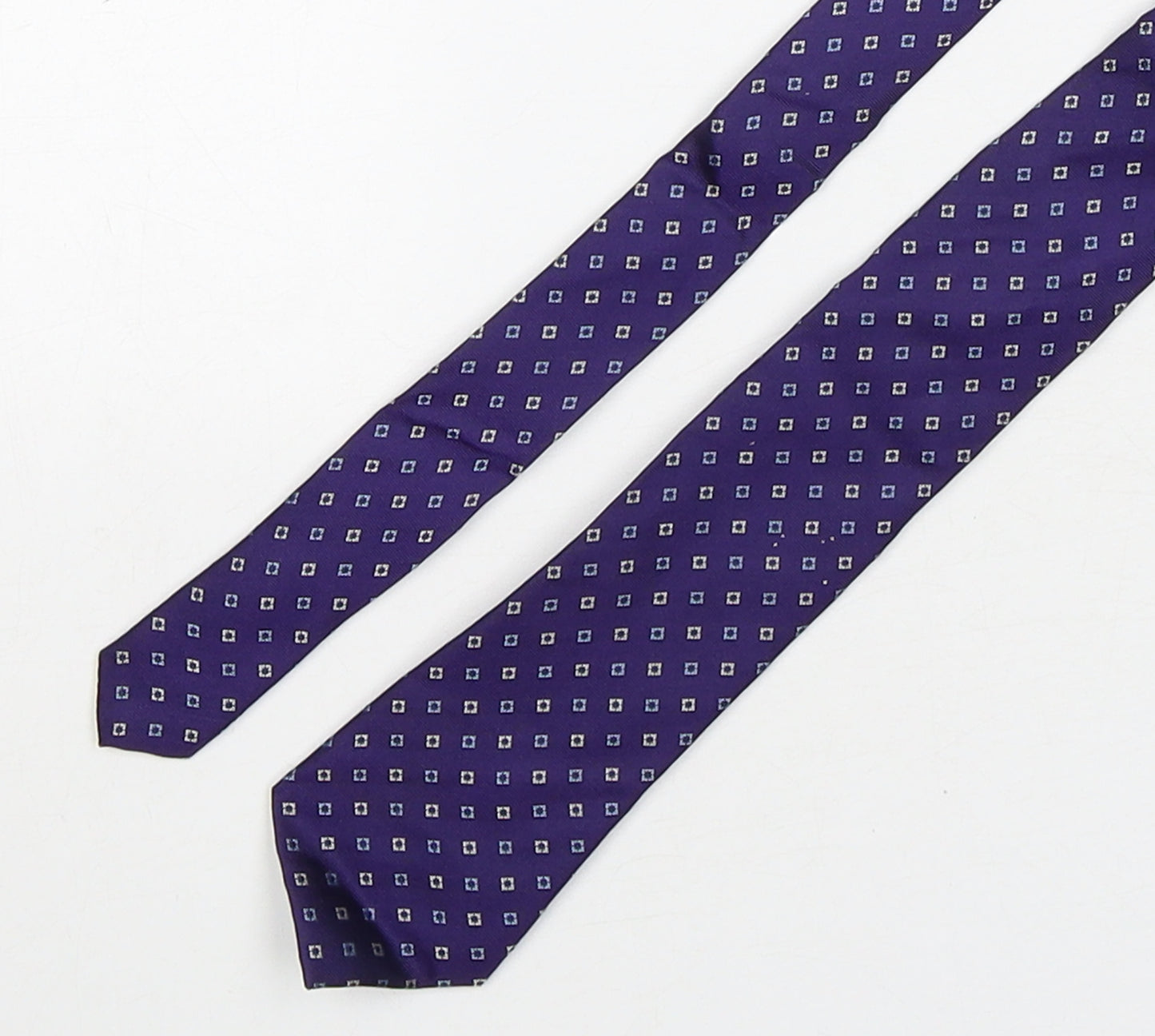 Guthrie & Valentine Mens Purple Geometric Silk Pointed Tie One Size