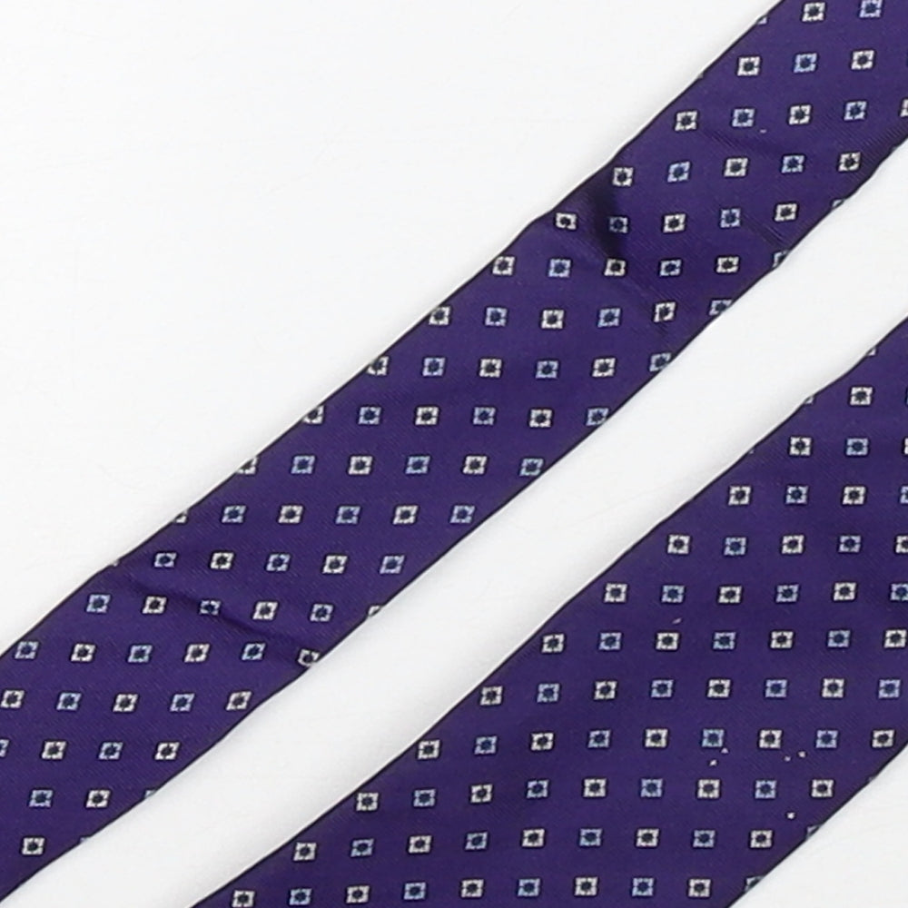 Guthrie & Valentine Mens Purple Geometric Silk Pointed Tie One Size