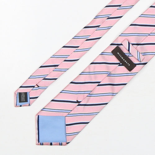 Michaelis Mens Multicoloured Striped Silk Pointed Tie One Size