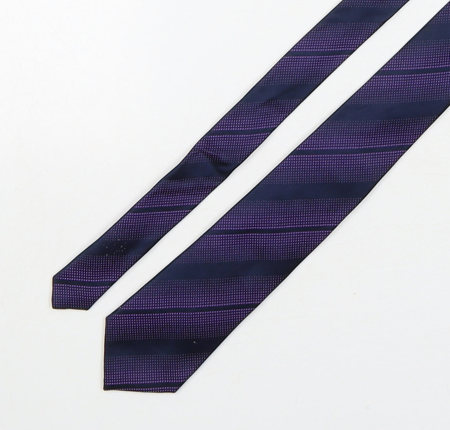 Autograph Mens Purple Geometric Silk Pointed Tie One Size