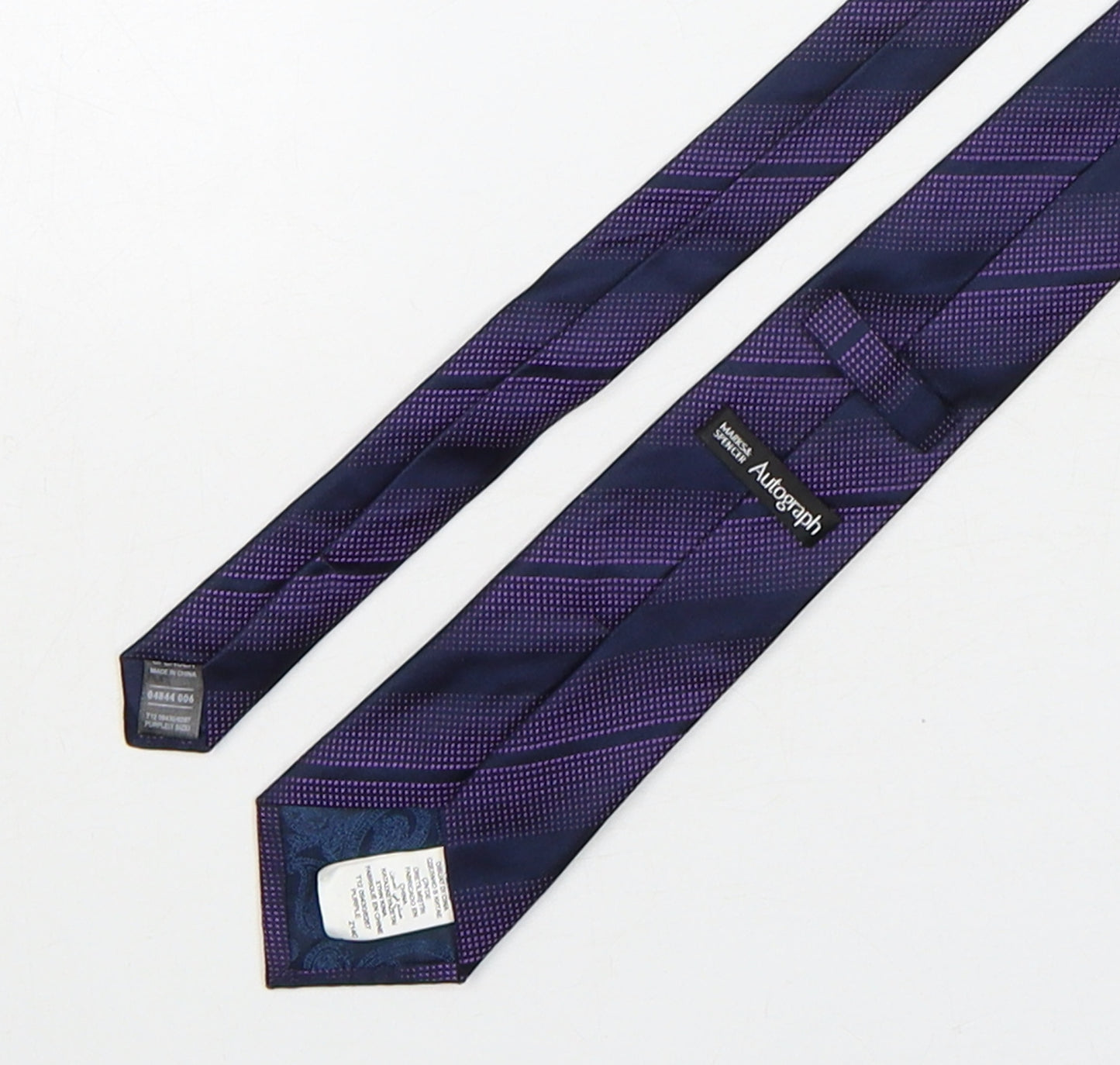 Autograph Mens Purple Geometric Silk Pointed Tie One Size