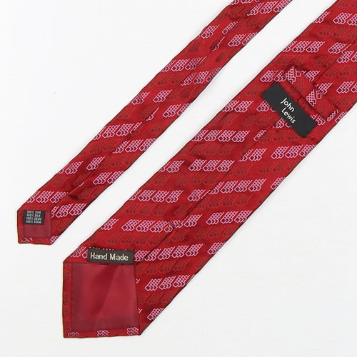 John Lewis  Mens Red Geometric Silk Pointed Tie One Size