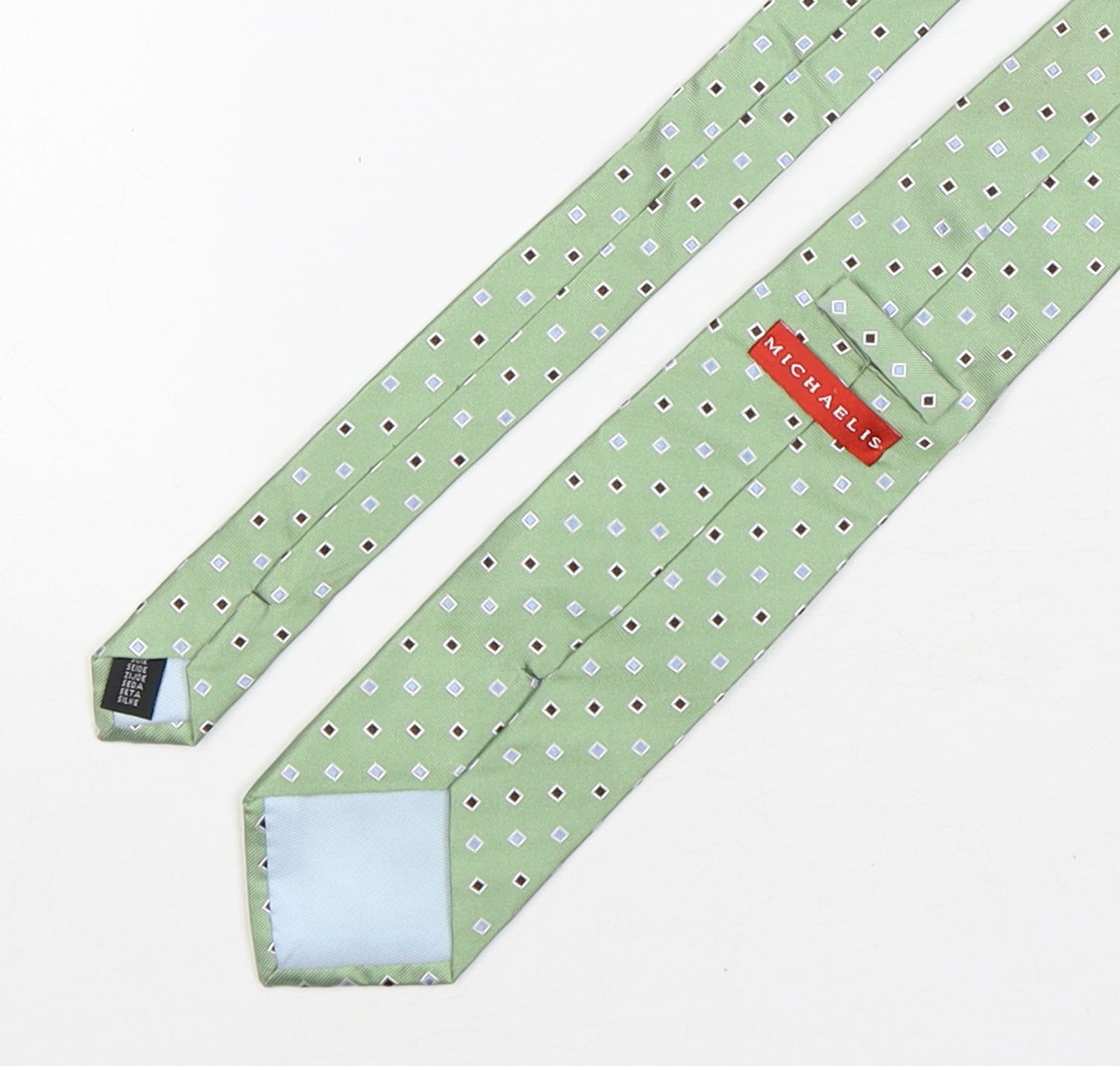 Michaelis Mens Multicoloured Geometric Silk Pointed Tie One Size