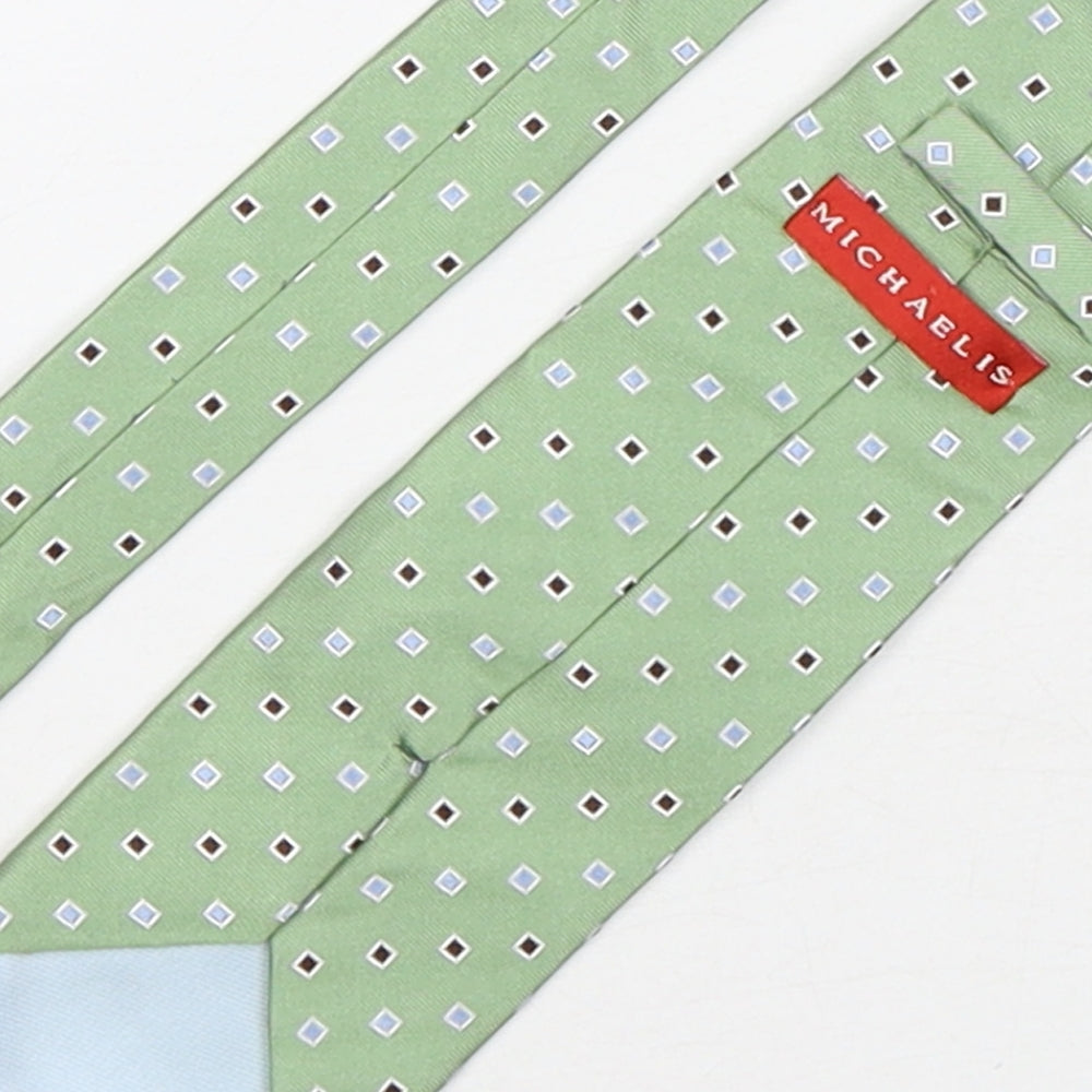 Michaelis Mens Multicoloured Geometric Silk Pointed Tie One Size
